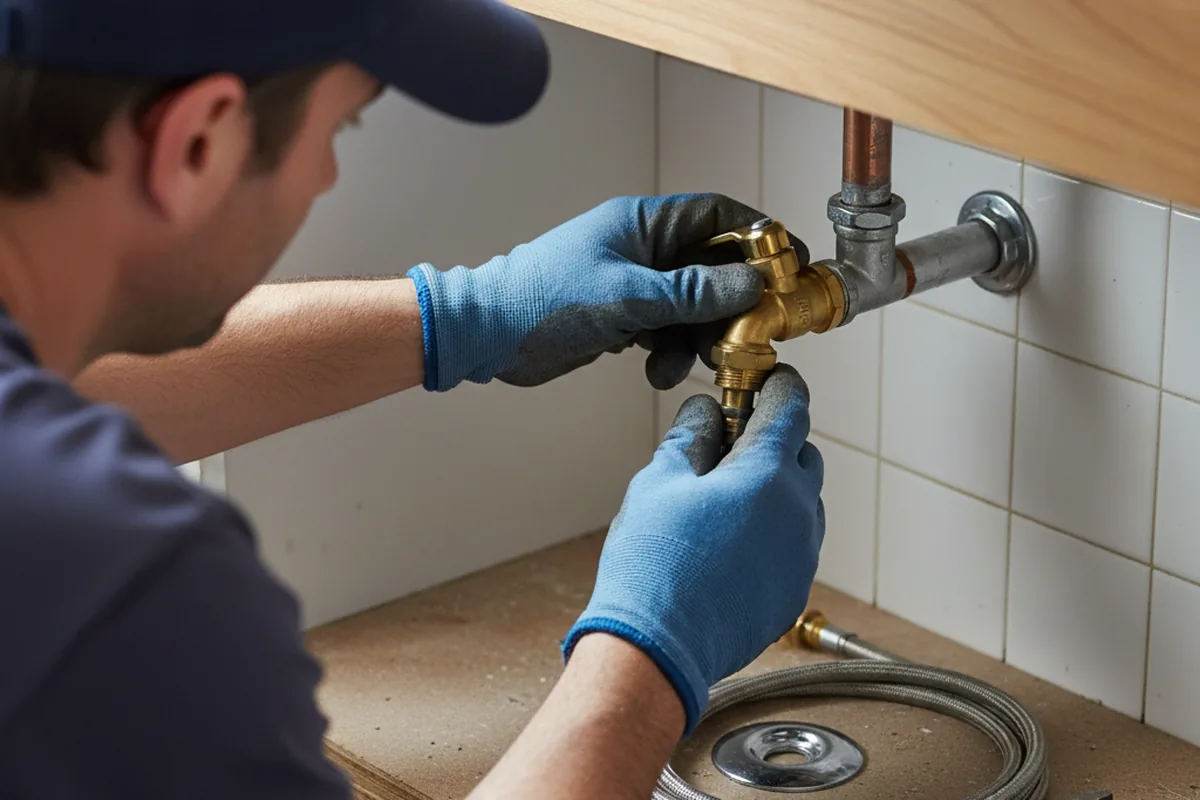Shutoff valve and fitting work during Emergency Plumbing in Jamestown